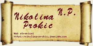 Nikolina Prokić vizit kartica